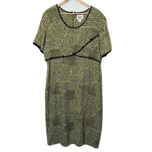 Vintage 80's Peachy Plus Lagenlook Layered Rayon Dress Geometric Short Sleeve